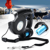 4.5M LED Flashlight Extendable Retractable Pet Dog Leash Lead with Garbage Bag Pet Leashes & Harnesses - Tophatter Daily Deals
