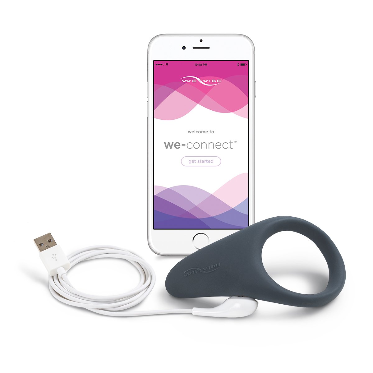 We-Vibe Verge Vibrating Silicone Penis Ring in Slate Cock Ring - Tophatter Daily Deals