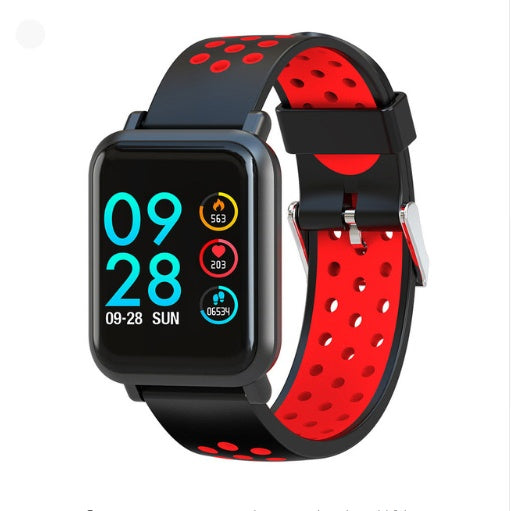 Blood Oxygen Blood Pressure Bracelet IP68 Waterproof Watch Red 0 - Tophatter Daily Deals