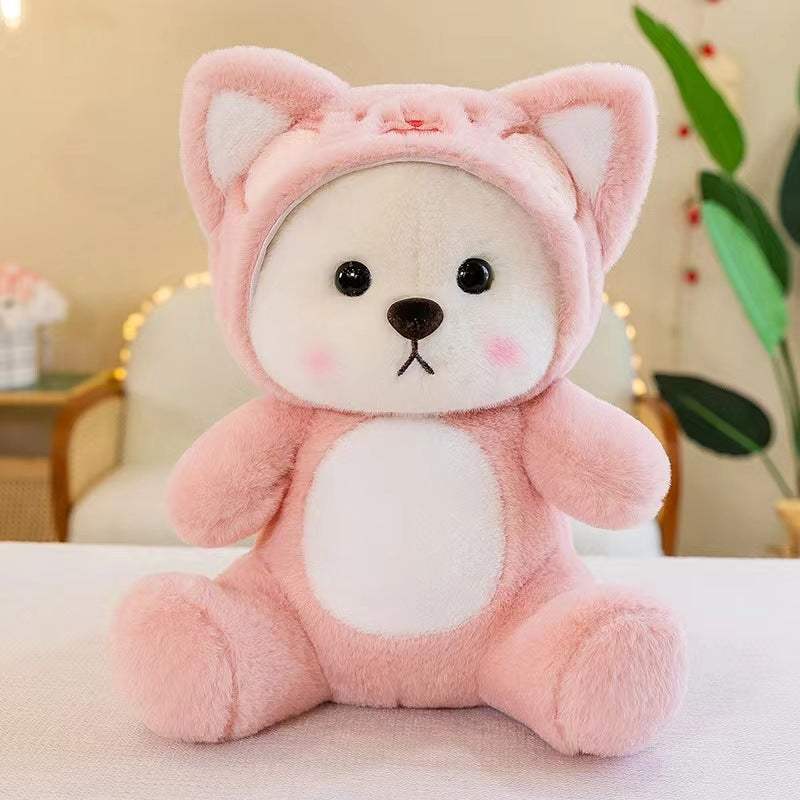 Little Bear Doll Cute Bear Wearing A Hat Doll Transformation Plush Toy Dudu Cat Style Humidifier - Tophatter Daily Deals