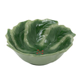 Reactive Glaze Holly Foliage Christmas Bowl | Festive Ceramic Bowl - 220ml Bowl - Tophatter Daily Deals