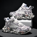 Basketball shoes men trend camouflage graffiti hand drawn White 0 - Tophatter Daily Deals