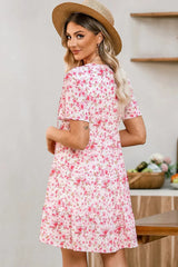 Tie Neck Tiered Mini Dress Casual Dresses - Tophatter Daily Deals