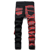 Black Panel Colorblock Non Stretch Straight Men's Jeans 0 - Tophatter Daily Deals