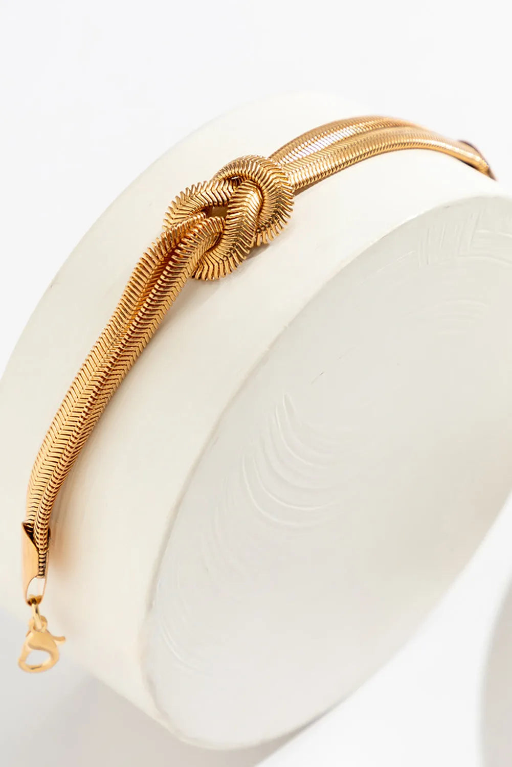 Gold Knotted Snake Bone Chain Adjustable Bracelet Bracelets - Tophatter Daily Deals