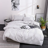 Bed Sheets Quilt Covers 4piece Set White grid 0 - Tophatter Daily Deals