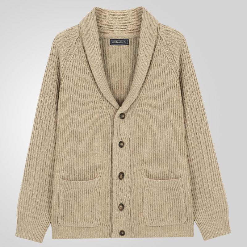 Soft Men's Shawl Collar Cardigan - Rib Knit, Spring Fall 3D Changing Face Moving Picture Frame - Tophatter Daily Deals