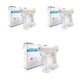 Blue Light Atomizing Spray Gun Handheld Wireless Atomizing Fogger Disinfection Sprayer Nano Sprayer Household Supplies White USB 3pc 0 - Tophatter Daily Deals