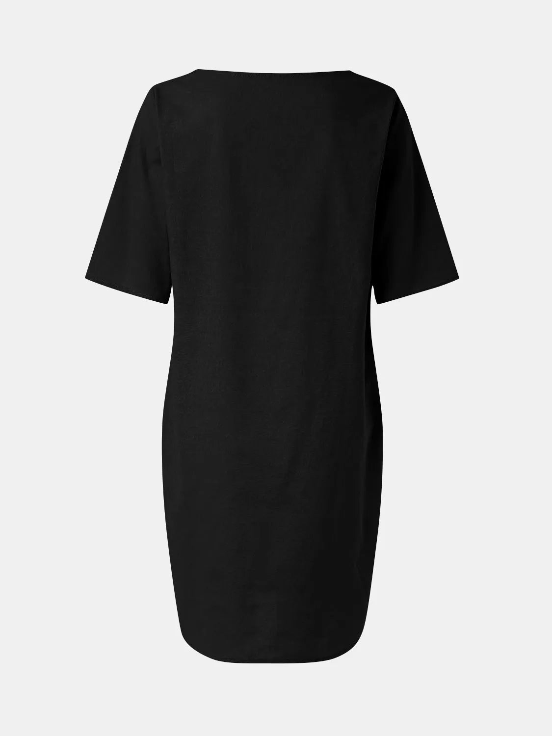 Full Size Round Neck Half Sleeve Dress with Pockets Casual Dresses - Tophatter Daily Deals