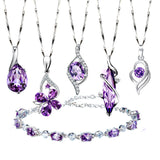 925 Sterling silver ladies purple crystal pendant necklace 0 - Tophatter Daily Deals