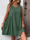 Ruched V-Neck Sleeveless Mini Dress Casual Dresses - Tophatter Daily Deals