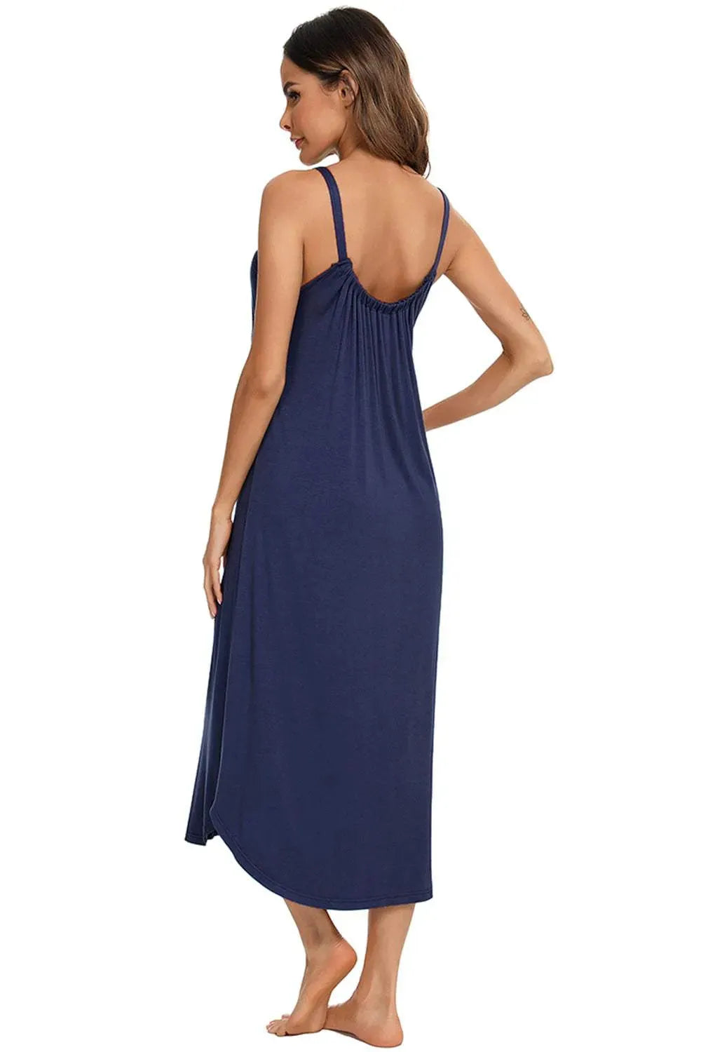 V-Neck Midi Lounge Dress Sleep Dresses - Tophatter Daily Deals