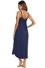 V-Neck Midi Lounge Dress Sleep Dresses - Tophatter Daily Deals