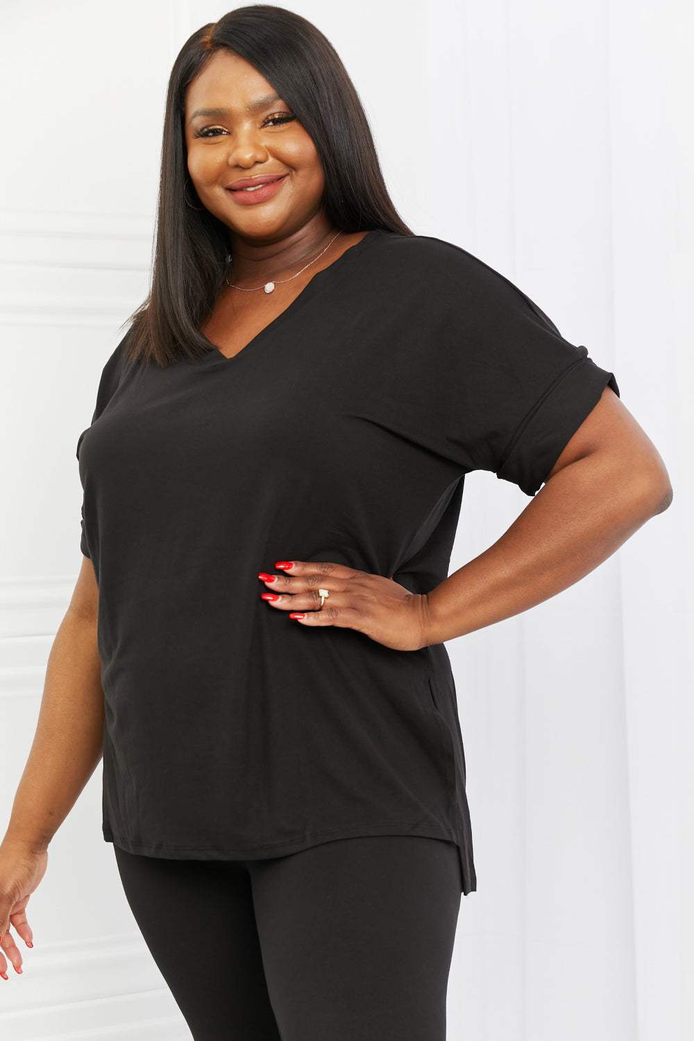 Zenana Self Love Full Size Brushed DTY Microfiber Lounge Set in Black Loungewear Sets - Tophatter Daily Deals