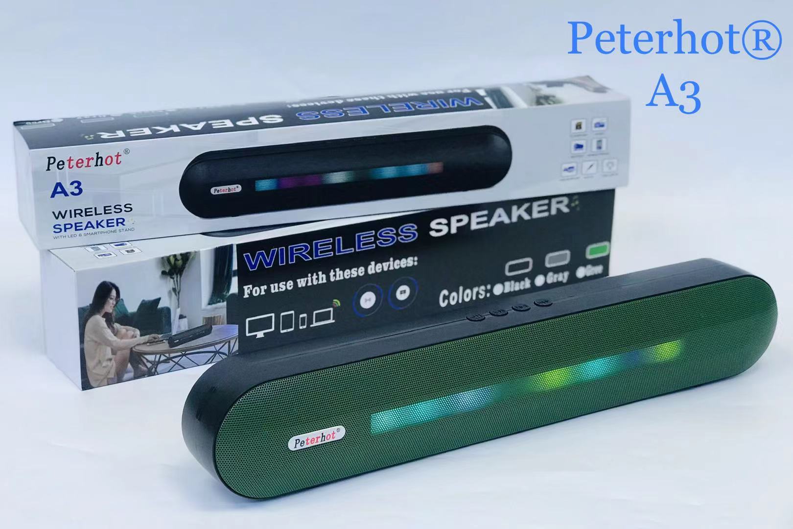 Bluetooth Speaker With Long LED Breathing Light Green USB 0 - Tophatter Daily Deals