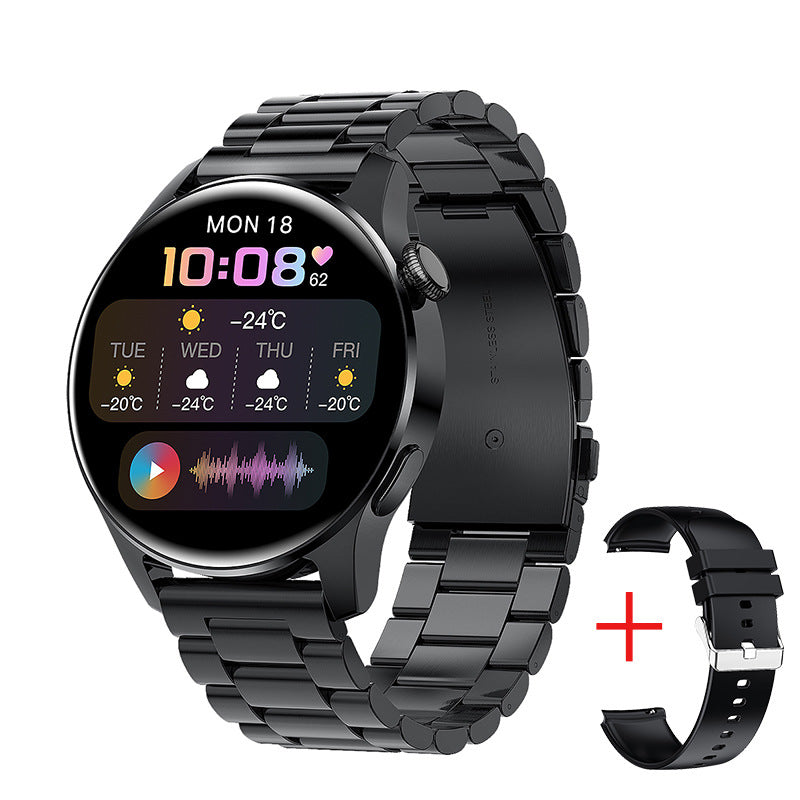 BW0256 Smart Watch Music Play Bluetooth Call Black crude steel - Tophatter Daily Deals
