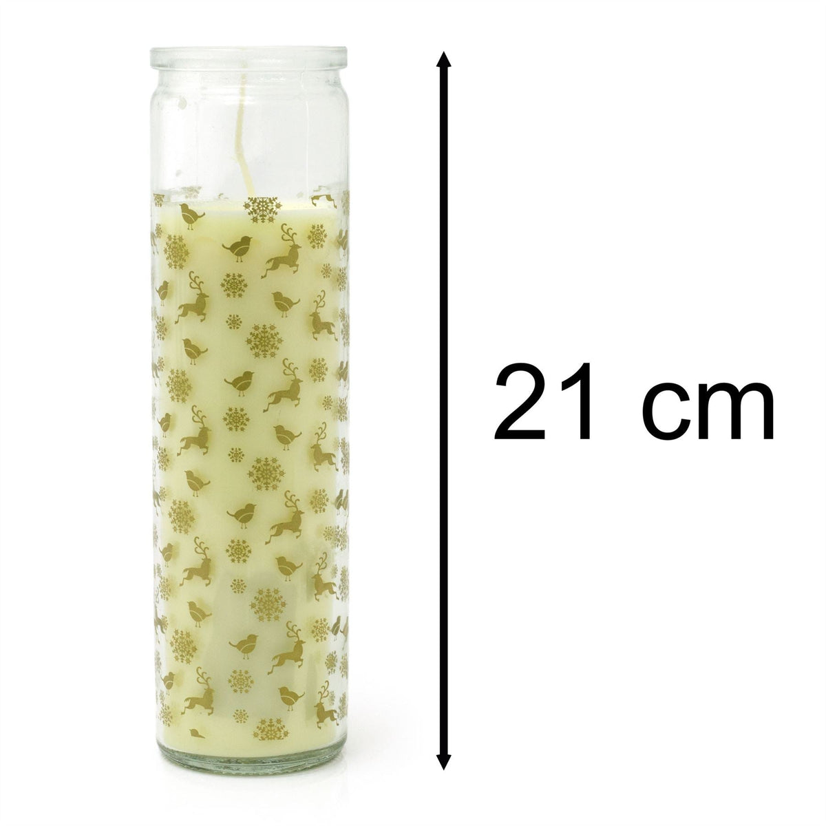 Christmas Advent Pillar Candle in Glass Jar | Traditional Christmas Candle 21cm Candle - Tophatter Daily Deals