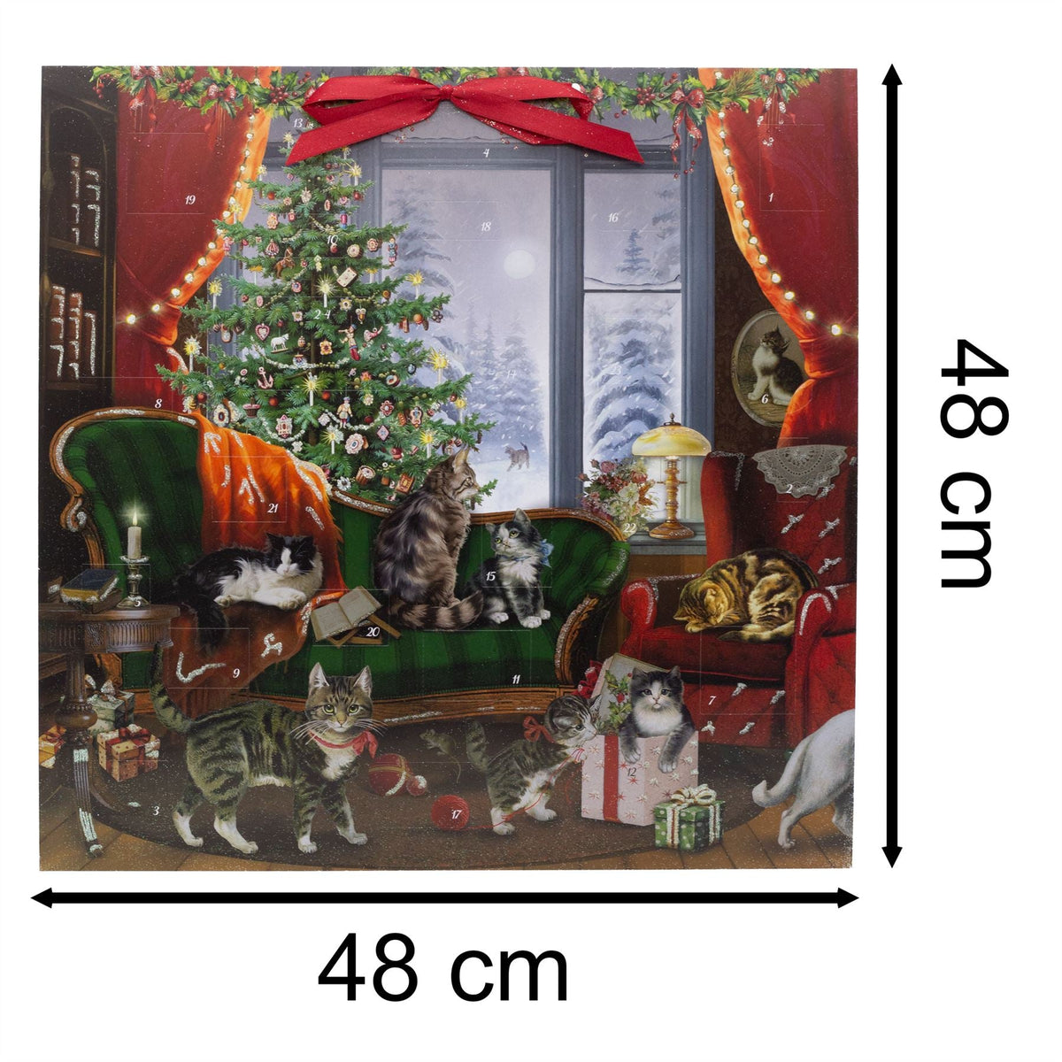 Cats at Christmas Advent Calendar | Advent Calendar with 24 Cat Scenes & Glitter Advent Calendar - Tophatter Daily Deals