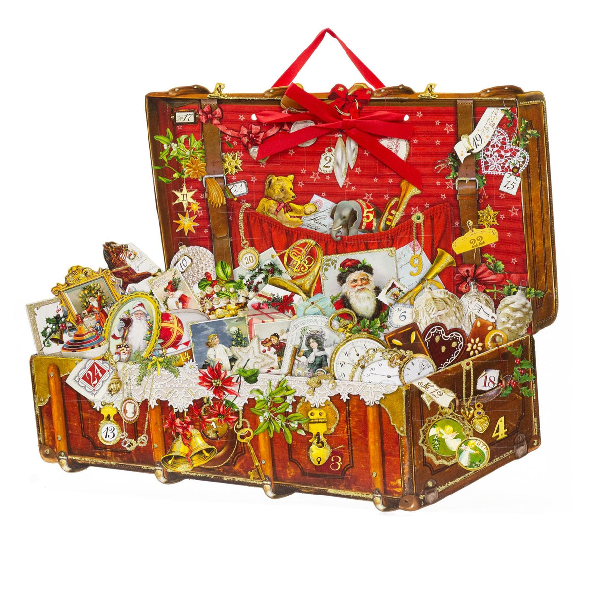 Vintage Suitcase Christmas Advent Calendar | Traditional Picture Advent Calendar Advent Calendar - Tophatter Daily Deals