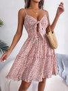 Frill Ditsy Floral Spaghetti Strap Mini Dress Casual Dresses - Tophatter Daily Deals