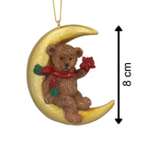 Teddy Bear on the Moon Christmas Bauble | Teddy Ornament for Christmas Tree 8cm Baubles - Tophatter Daily Deals