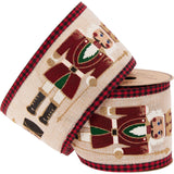 Luxury Nutcracker Wired Christmas Ribbon | Festive Ribbon Gift Wrapping & Craft Tree Decoration - Tophatter Daily Deals