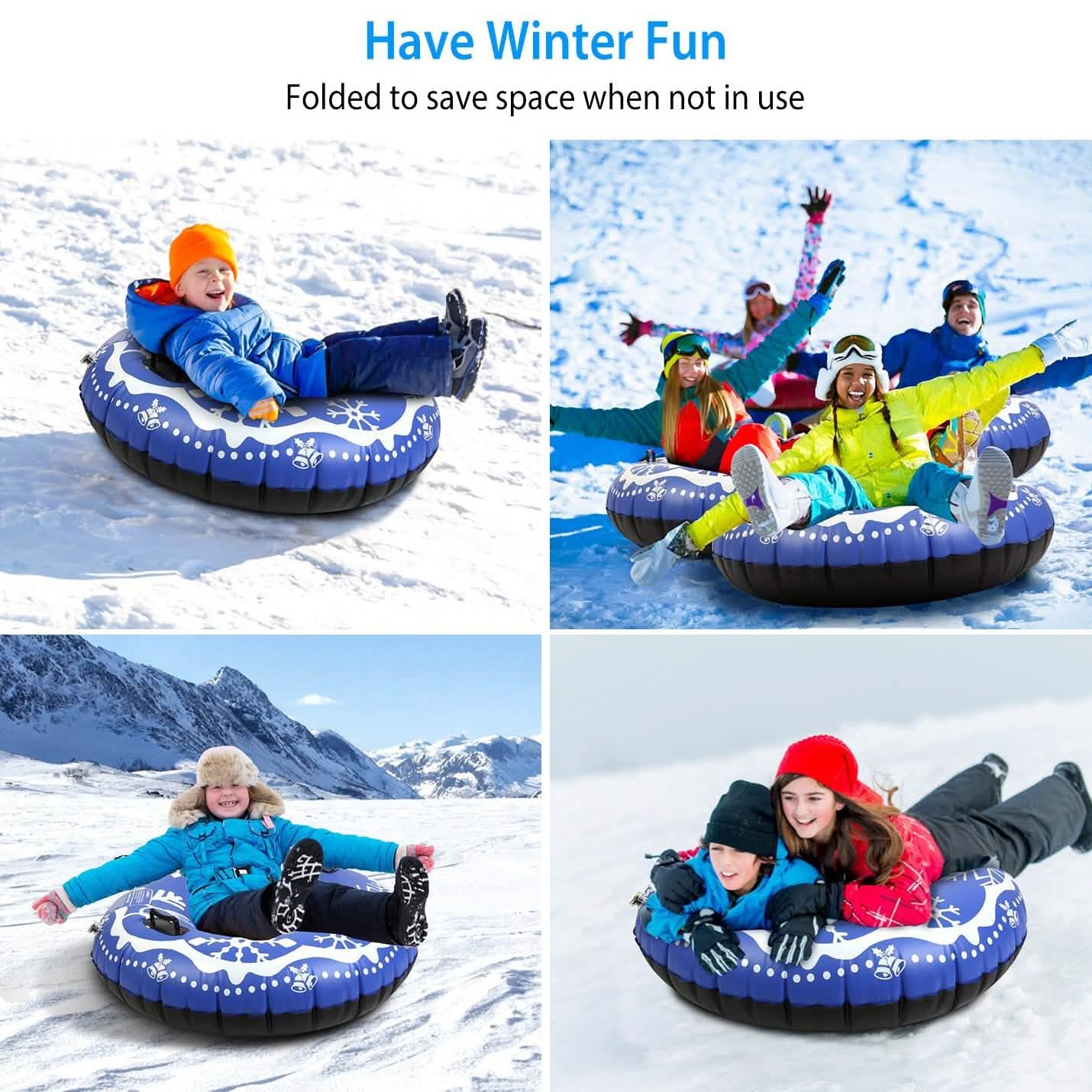 47-Inch Inflatable Snow Tube Outdoor Recreation - Tophatter Daily Deals