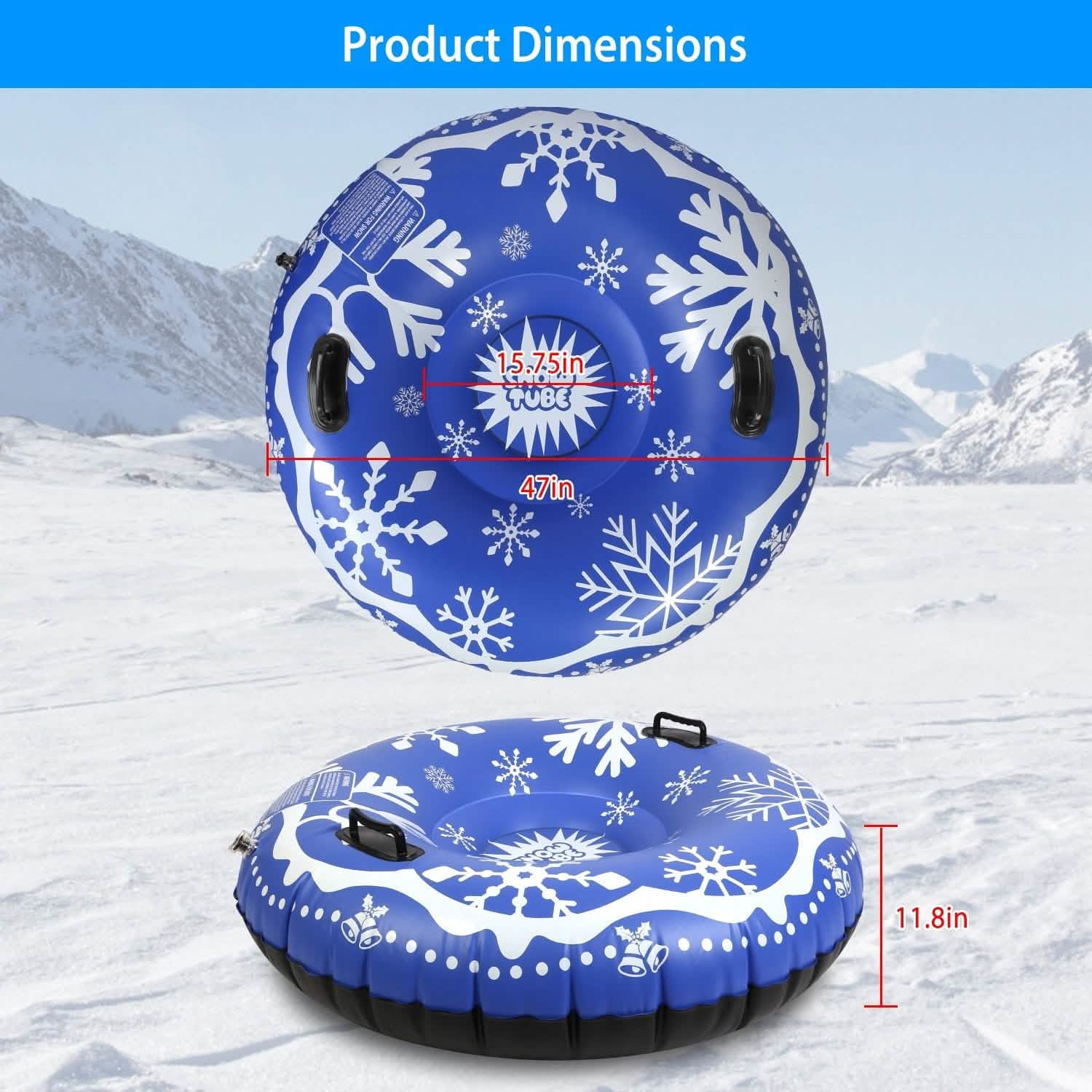 47-Inch Inflatable Snow Tube Outdoor Recreation - Tophatter Daily Deals