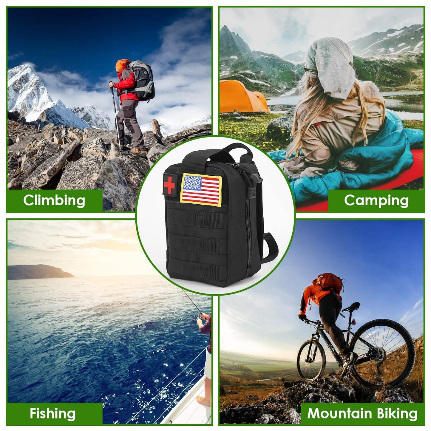 47-Pieces: Emergency Survival Kit EDC Gear Equipment Tool with Pouch Outdoor Recreation - Tophatter Daily Deals