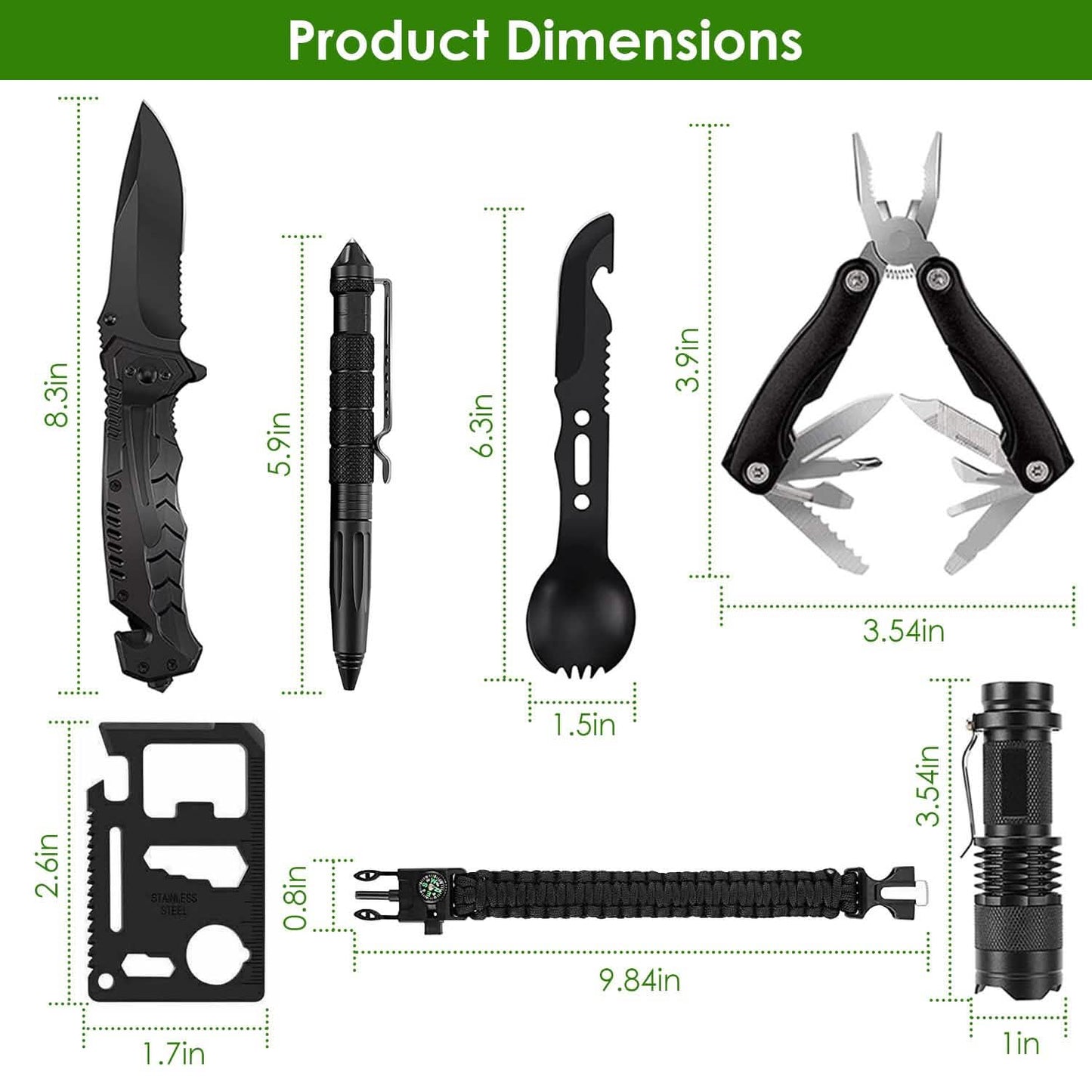 47-Pieces: Emergency Survival Kit EDC Gear Equipment Tool with Pouch Outdoor Recreation - Tophatter Daily Deals