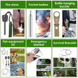 47-Pieces: Emergency Survival Kit EDC Gear Equipment Tool with Pouch Outdoor Recreation - Tophatter Daily Deals