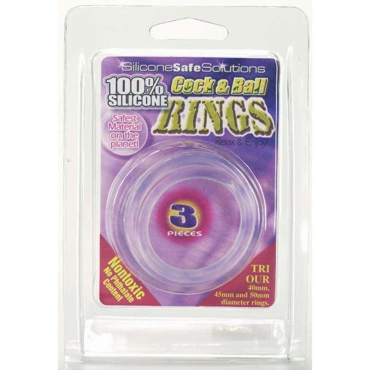 Cock & Ball Silicone Rings in Clear Cock Ring - Tophatter Daily Deals