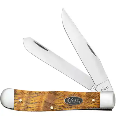 Case Trapper - Yellow Curly Maple Wood - 47120 Traditional Knives - Tophatter Daily Deals
