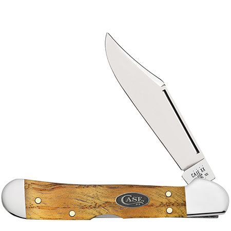 Case Mini Copperlock - Yellow Curly Oak - 47127 Knives - Tophatter Daily Deals
