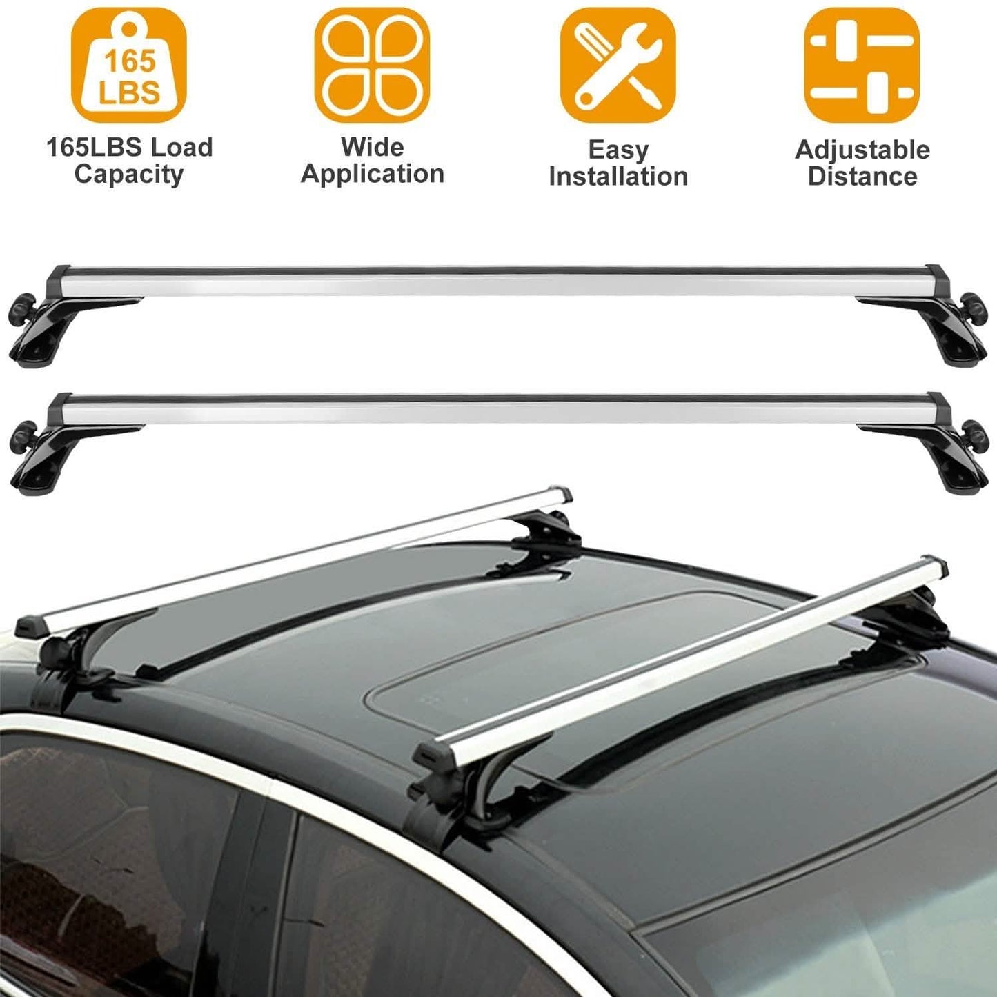47.24-Inch Universal Top Roof Rack Cross Bar Automotive - Tophatter Daily Deals