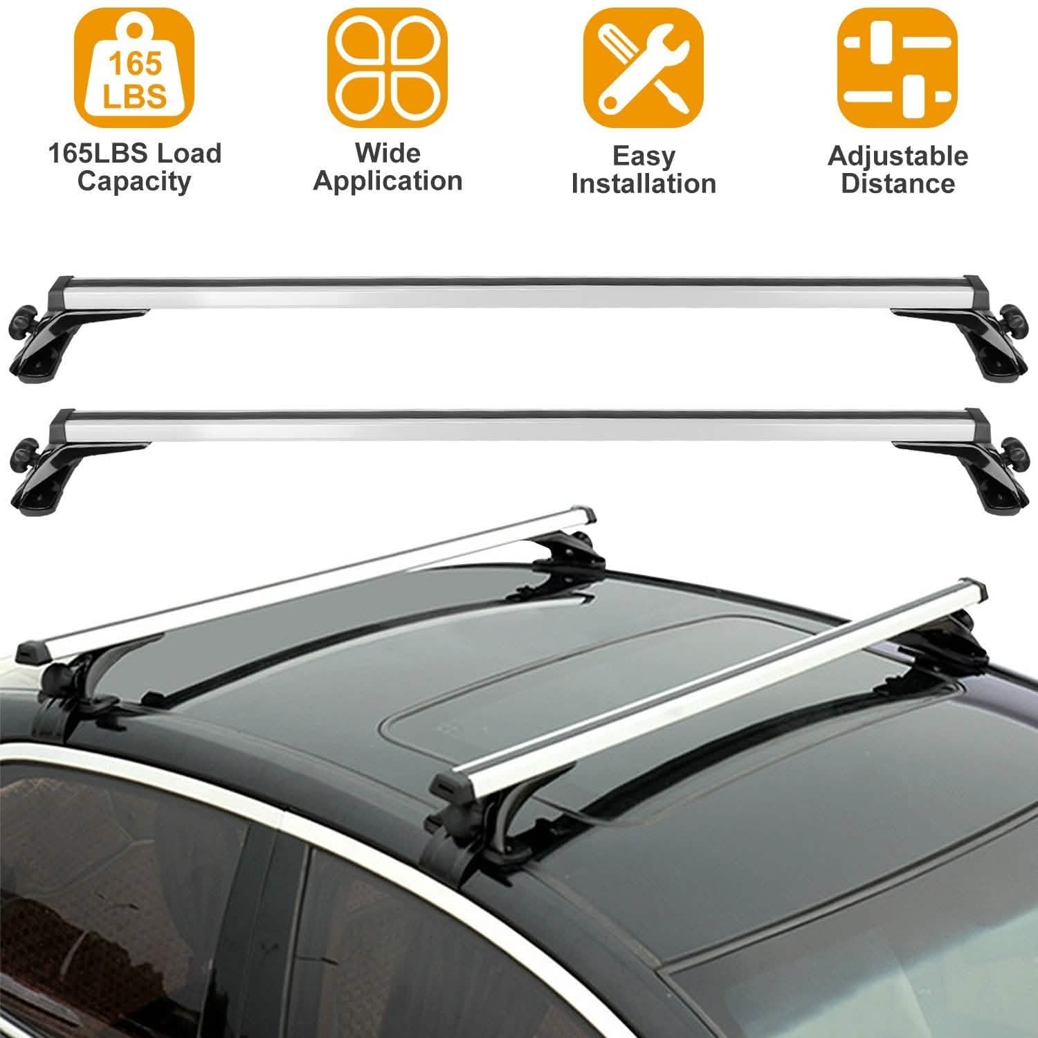 47.24-Inch Universal Top Roof Rack Cross Bar Automotive - Tophatter Daily Deals