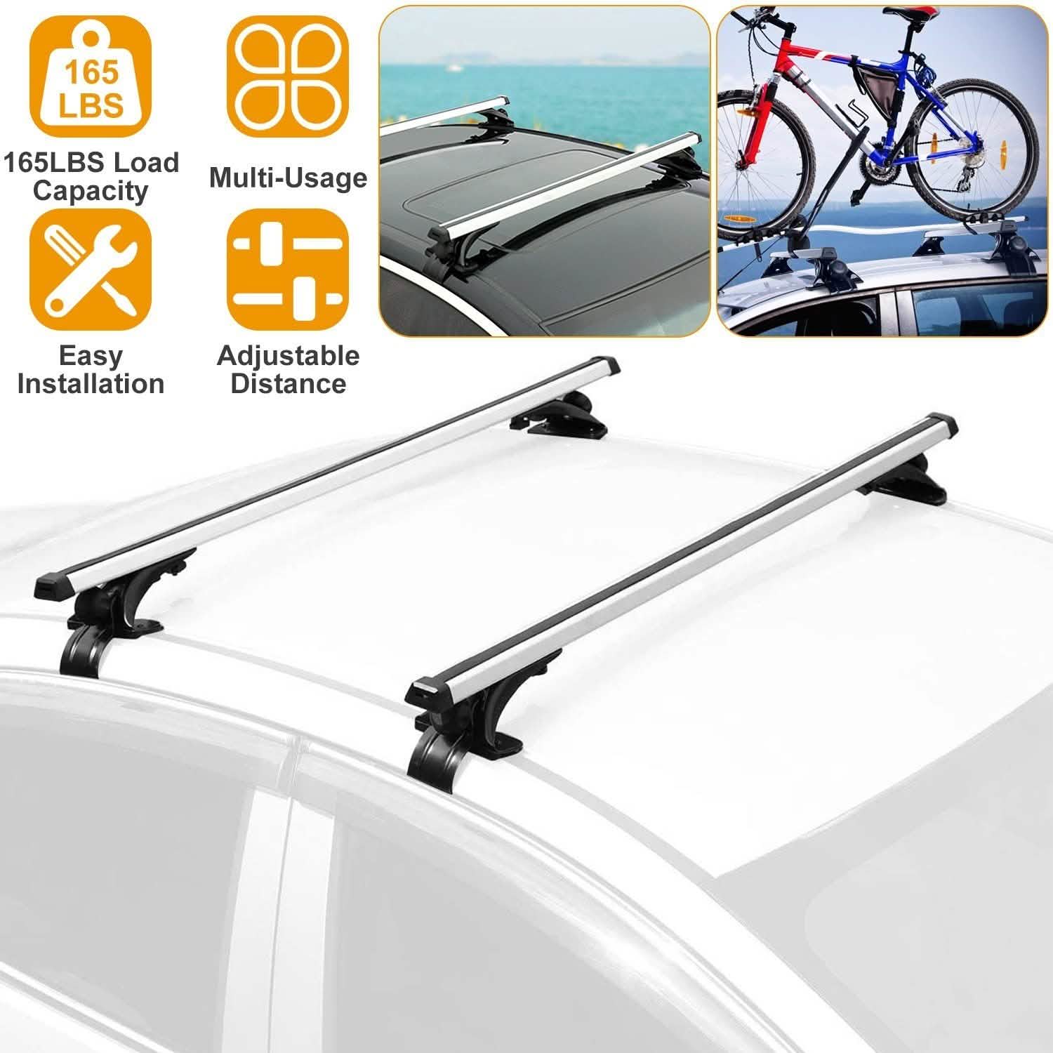 47.24-Inch Universal Top Roof Rack Cross Bar Automotive - Tophatter Daily Deals