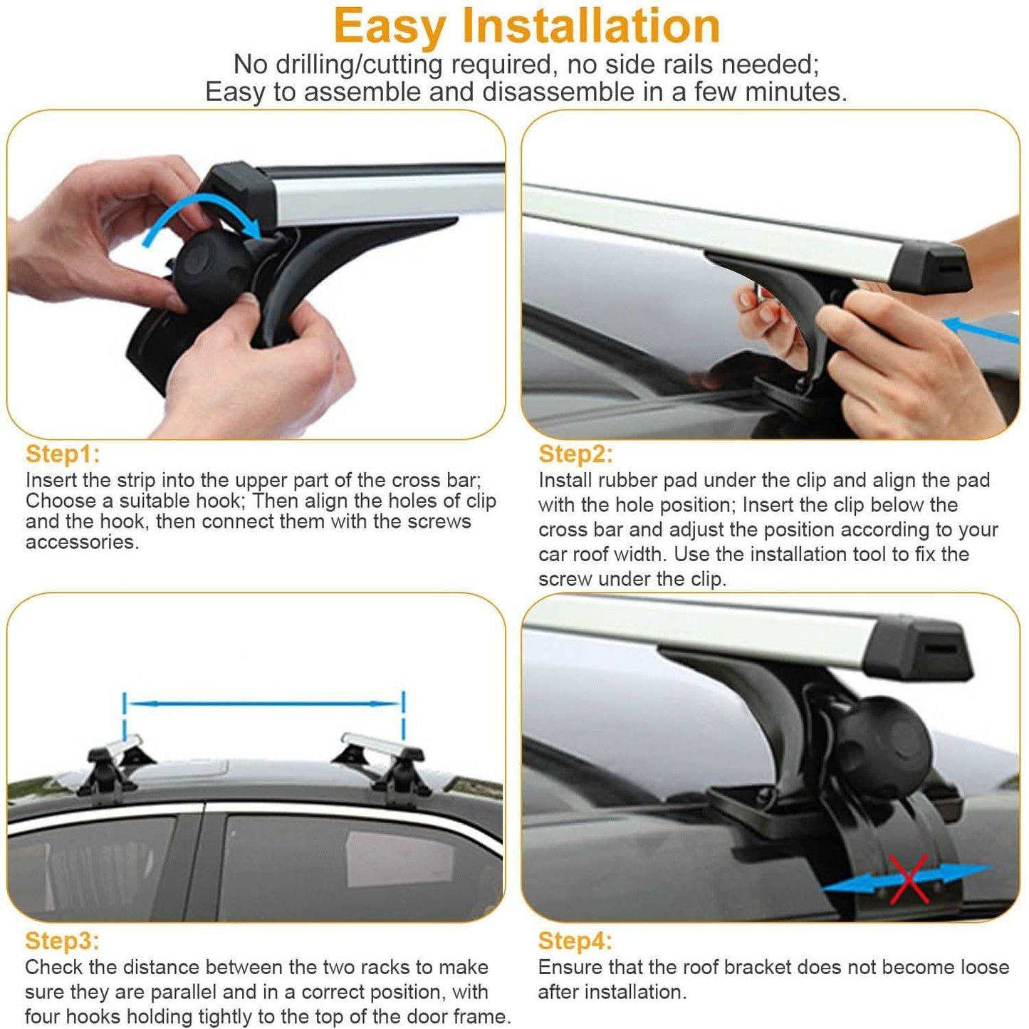 47.24-Inch Universal Top Roof Rack Cross Bar Automotive - Tophatter Daily Deals