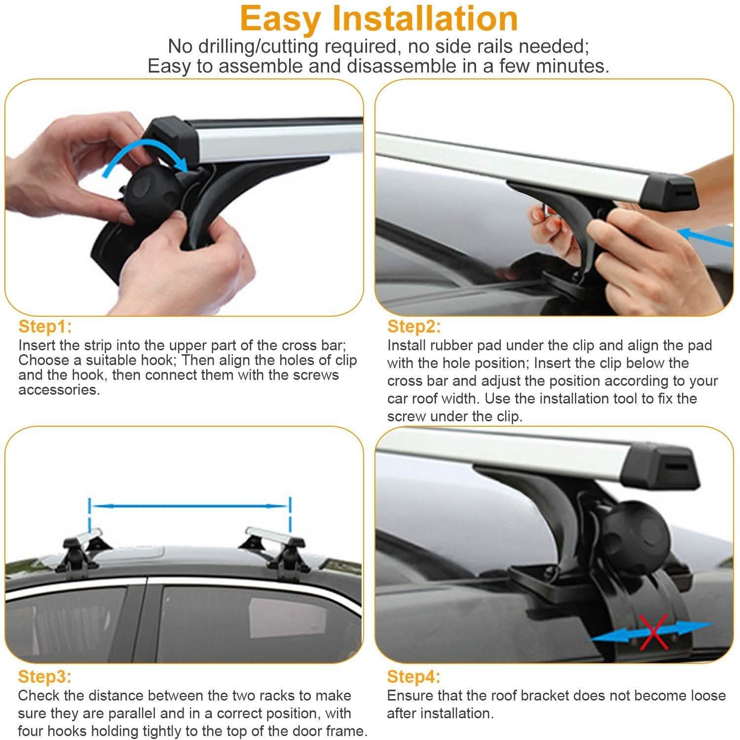 47.24-Inch Universal Top Roof Rack Cross Bar Automotive - Tophatter Daily Deals