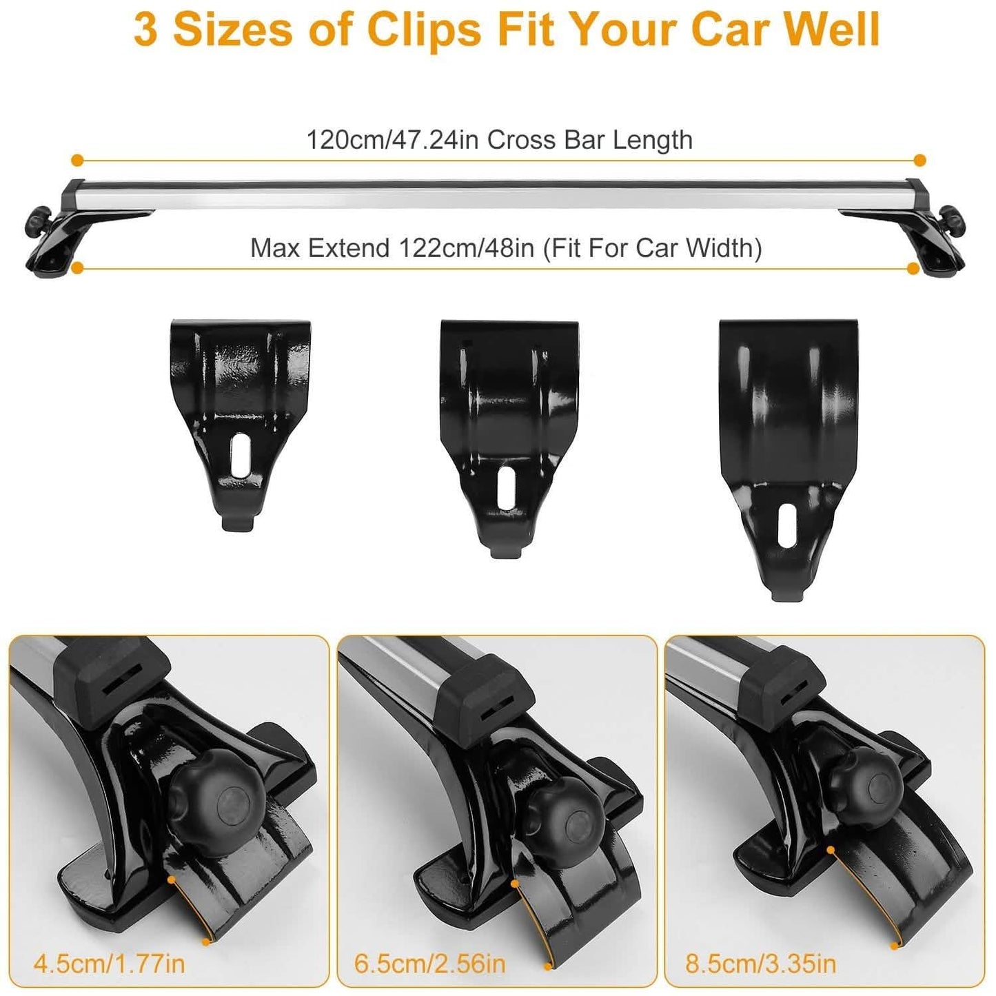 47.24-Inch Universal Top Roof Rack Cross Bar Automotive - Tophatter Daily Deals