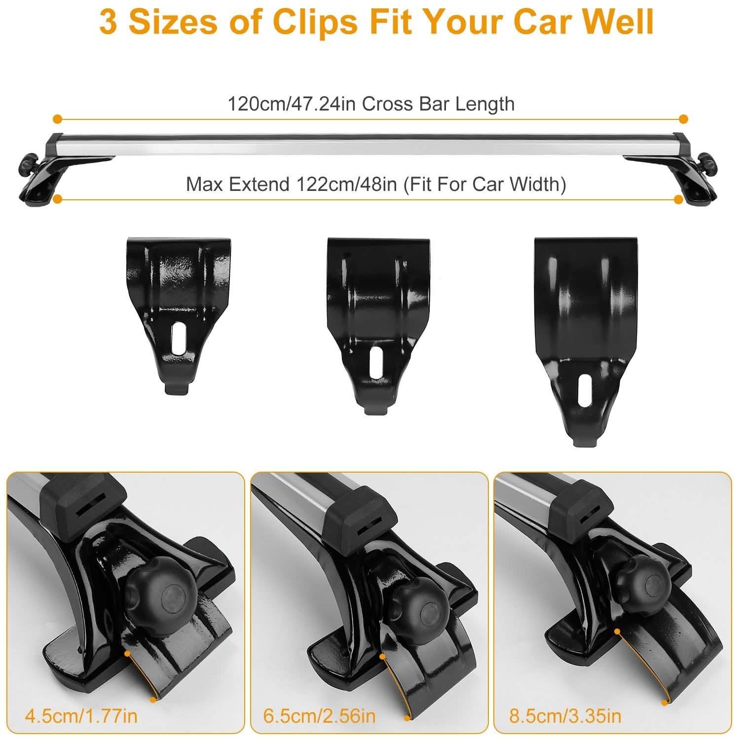 47.24-Inch Universal Top Roof Rack Cross Bar Automotive - Tophatter Daily Deals