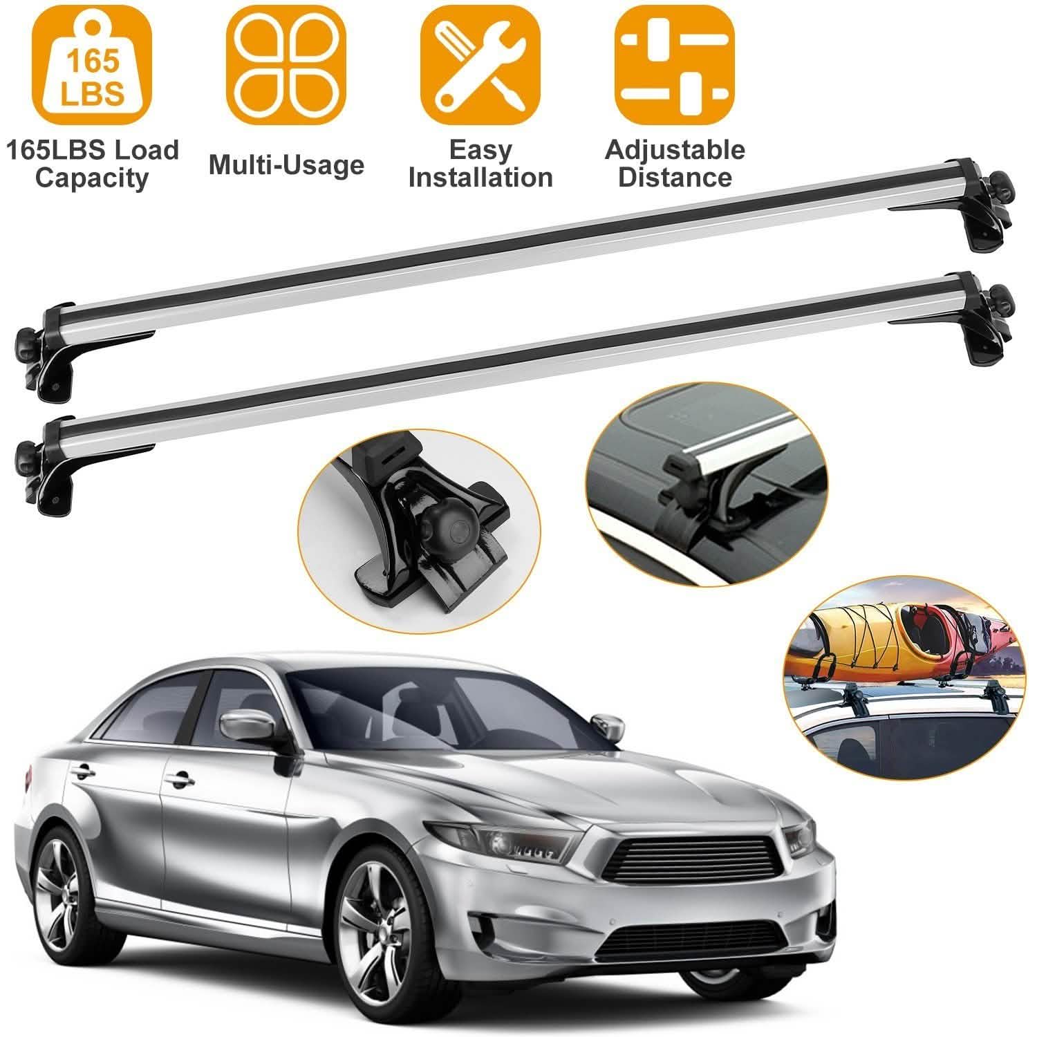 47.24-Inch Universal Top Roof Rack Cross Bar Automotive - Tophatter Daily Deals
