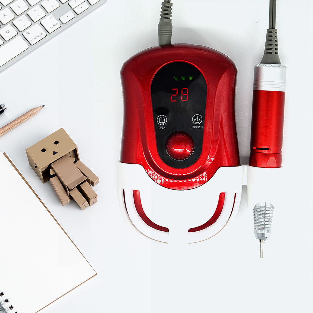 30000 rpm rechargeable portable nail polisher Red 0 - Tophatter Daily Deals