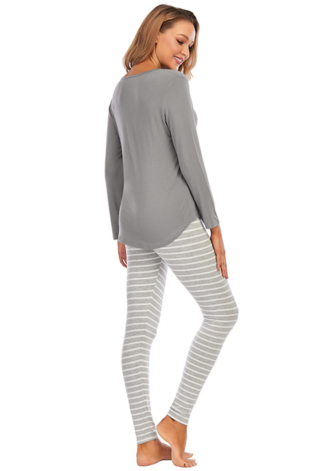 Graphic Round Neck Top and Striped Pants Set - Tophatter Deals and Online Shopping - Electronics, Jewelry, Beauty, Health, Gadgets, Fashion - Tophatter's Discounts & Offers - tophatters