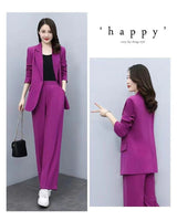 Business Suit Wide Leg Pants Two-piece Suit For Women 0 - Tophatter Daily Deals