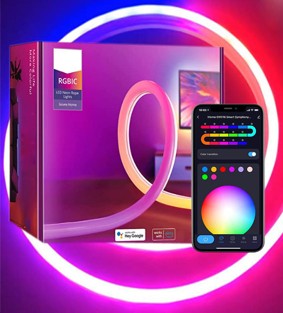 12V24V Bluetooth WIFI5 M RGBIC Colorful Music Neon Light 0 - Tophatter Daily Deals