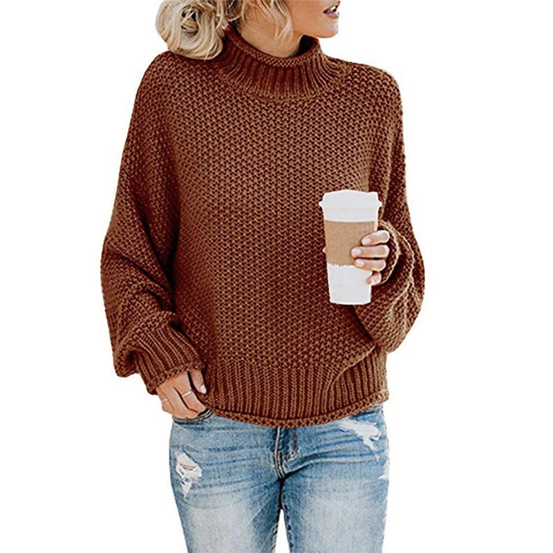 Warm Women's Pullover Sweater - Turtleneck Knit, Winter Brick red 3D Changing Face Moving Picture Frame - Tophatter Daily Deals