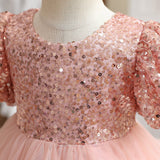 Baby Girl Sequin Ball Performance Costume Birthday Fluffy Gauze Princess Dress 0 - Tophatter Daily Deals