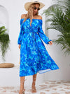 Printed Long Sleeve Midi Dress Casual Dresses - Tophatter Daily Deals