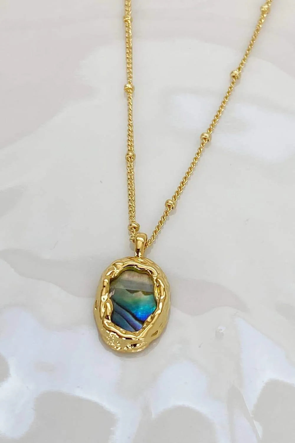 Shell Shape Copper 14K Gold Plated Necklace Teal One Size Necklaces - Tophatter Daily Deals
